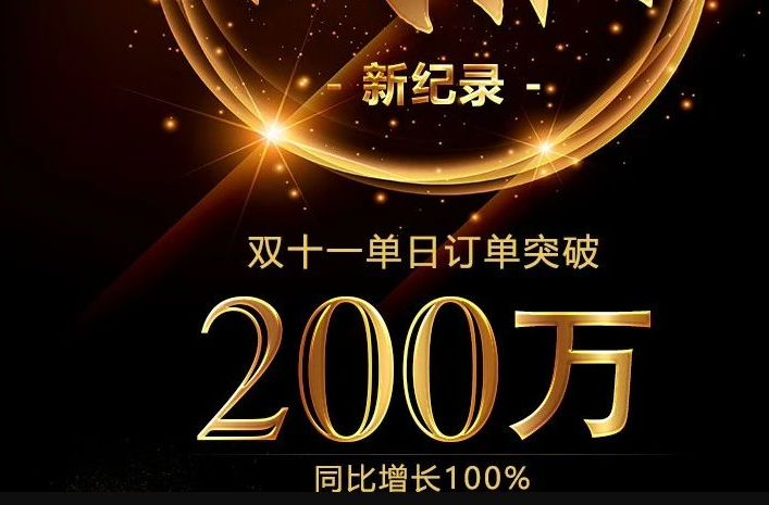 中港星双11单日突破200万，同比增长100%！