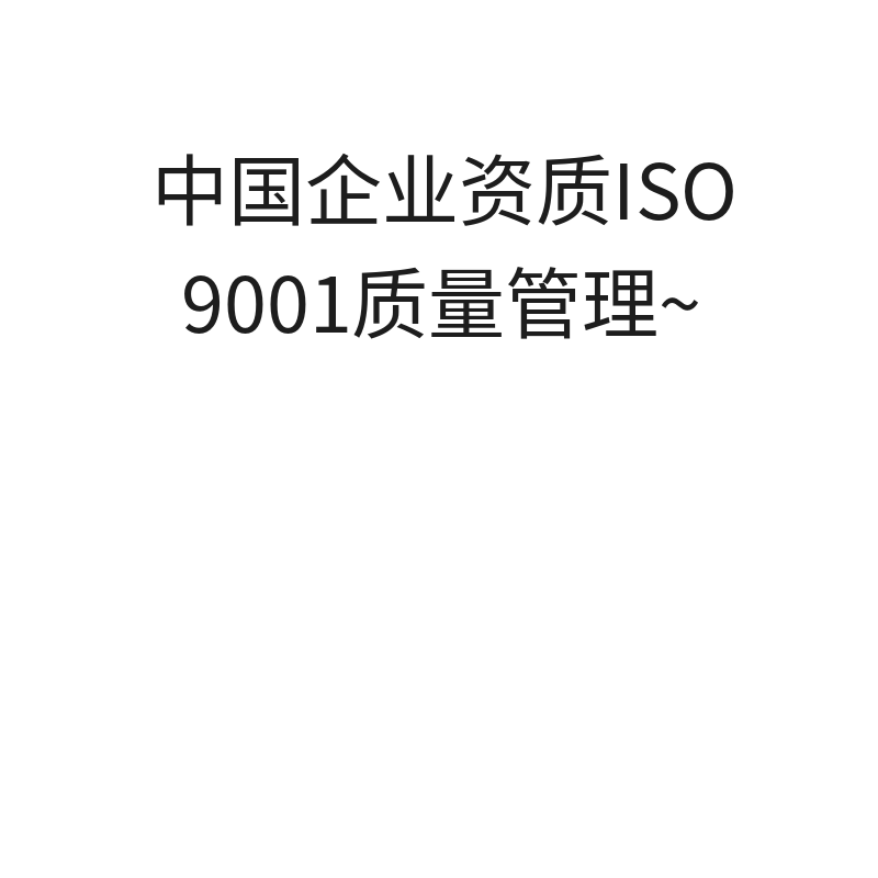 中国企业资质ISO9001质量管理体系（年审）