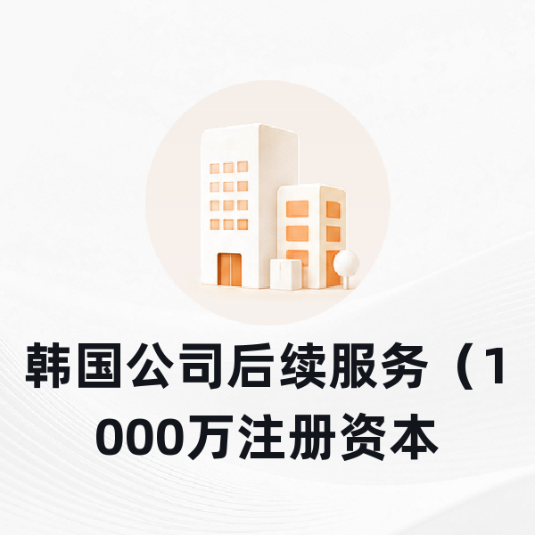 韩国公司后续服务（1000万注册资本金）