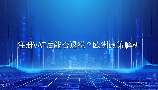 注册VAT后能否退税？欧洲政策深度解析